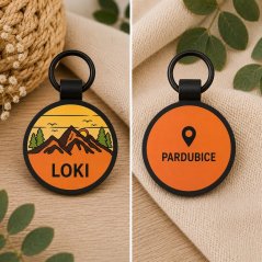 Personalizovaná silikonová psí známka Sunset