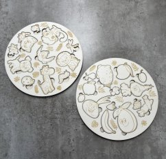 Dřevěné puzzle sada 2 ks