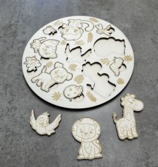Dřevěné puzzle sada 2 ks